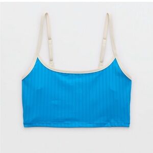 AERIE WIDE RIB SCOOP LONGLINE BIKINI TOP